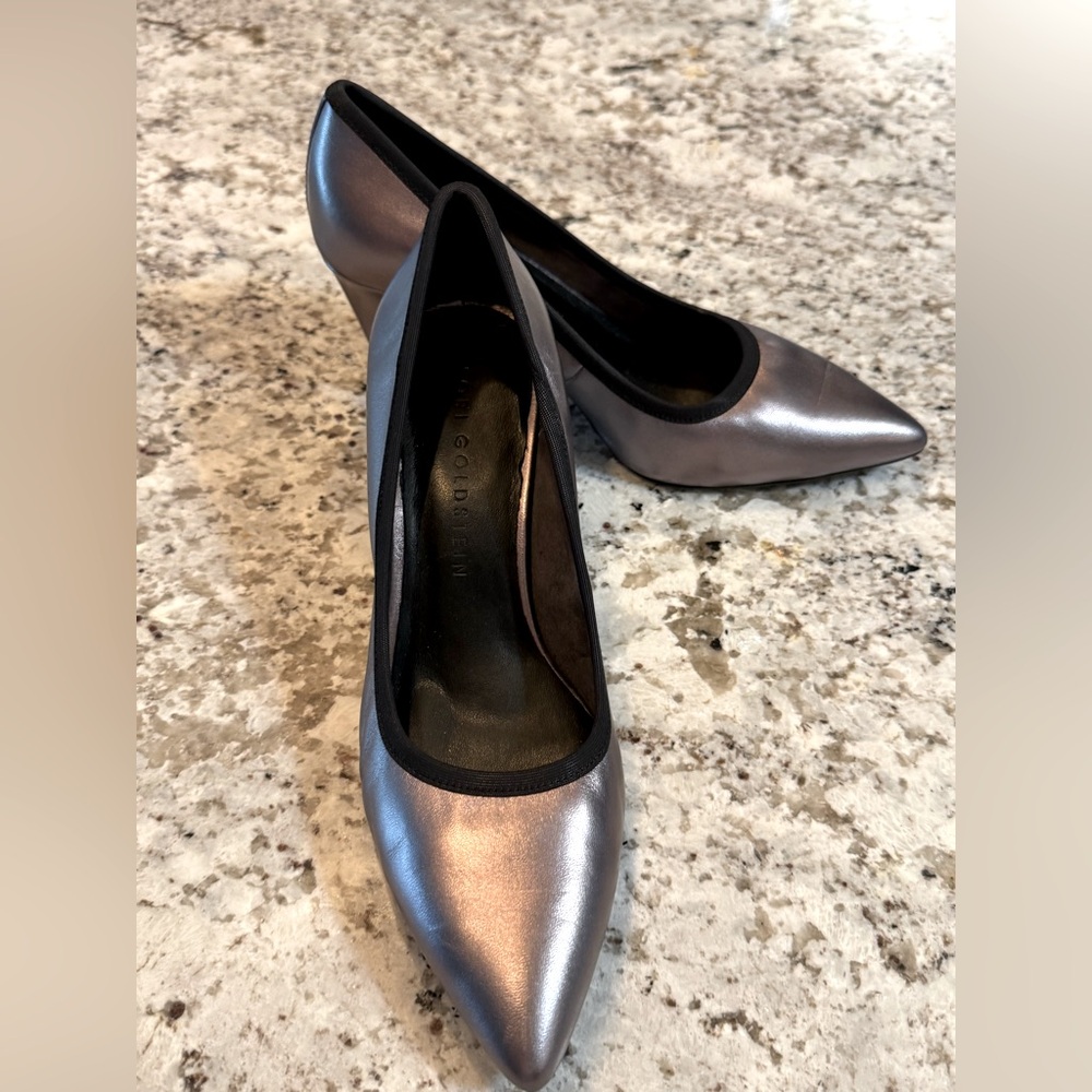 LOGO by Lori Goldstein Metallic Pewter Heels
